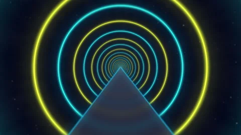 Fast moving light tunnel infinite loop digital 3D render Stock Footage 318937804