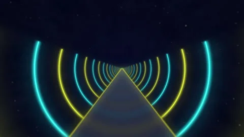 Fast moving light tunnel infinite loop digital 3D render Stock Footage 320198509