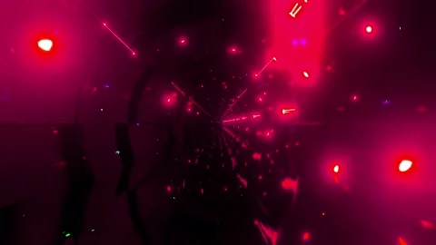 Fast moving lights vision tunnel 3d illustration vj loop Stock Footage 144663133