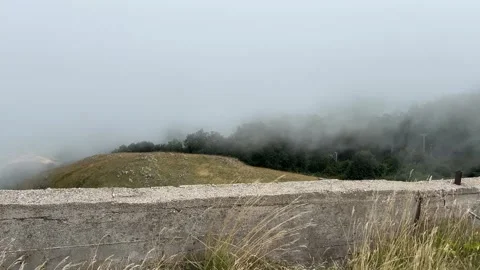 Fast Moving Low Clouds Sweeping Across Forested Hills in Kartepe, Turkey Stock Footage 341816686