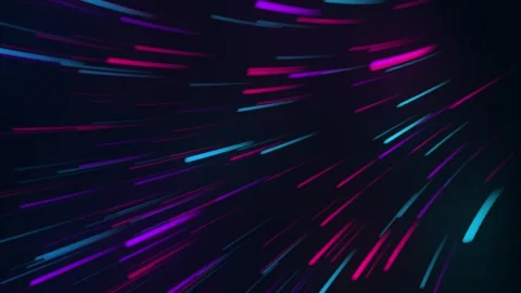 Fast moving neon light streaks in blue, pink, purple, cyberpunk, gaming content Stock Footage 344586095