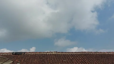 Fast Moving Overcast Gray Clouds in Tropical Horizon TimeLapse Stock Footage 333174538