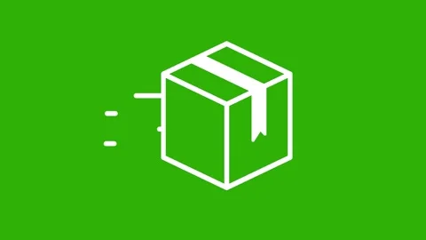 Fast Moving Parcel Delivery Box Animation on Green Screen Background, fast .. Stock Footage 309524178