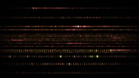 Fast moving red numbers in virtual programming HD 1920x1080 Stock Footage 114265339