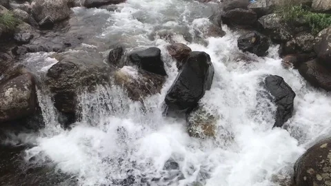 Fast moving river in elevit plateau from rize turkey Stock Footage 78727113