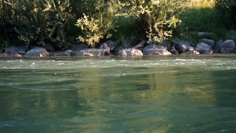 Fast moving river Isar in Munich Germany Stock Footage 96059596