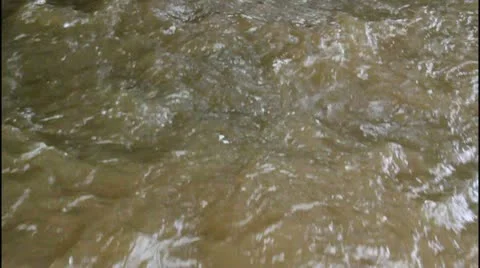 Fast moving river water moving towards you close up Stock Footage 20539313