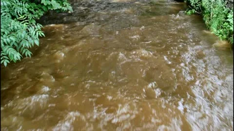Fast moving river water moving towards you Video stock 20539838