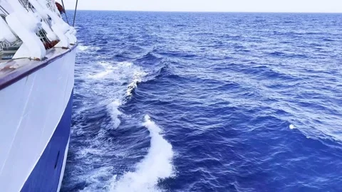 The fast-moving ship on the Mediterranean sea Stock Footage 227189182
