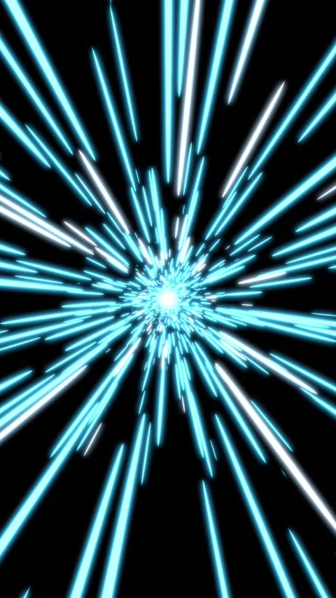 Fast Moving Speed Light Rays Glow Beams Seamless Loop Cyan vertical 10 sec Stock Footage 340760710