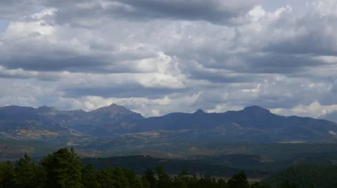 Fast Moving Storm Clouds Over Mountains, Time Lapse, 4K Stock Footage 56465395