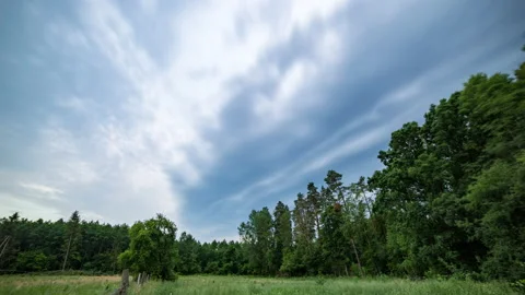 Fast moving storm clouds Time lapse. forehead of the storm. Stock Footage 200195926