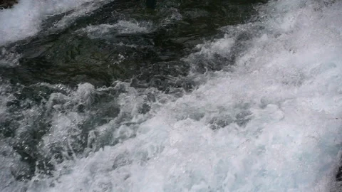 A fast-moving stream of the mountain river Stock Footage 100814342