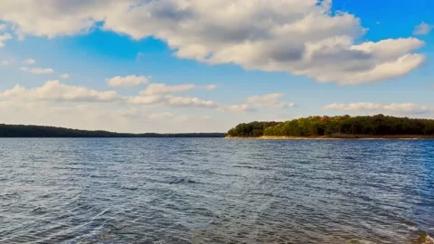 Fast-moving Sun Sweeps Across Fall Trees Stock Footage 220519405