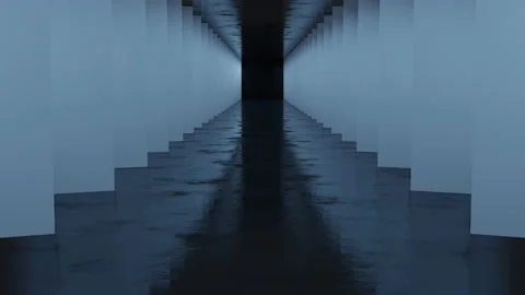 Fast moving towards horror corridor Stock Footage 220482064