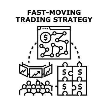 Fast moving trading strategy for financial success Stockillustratie