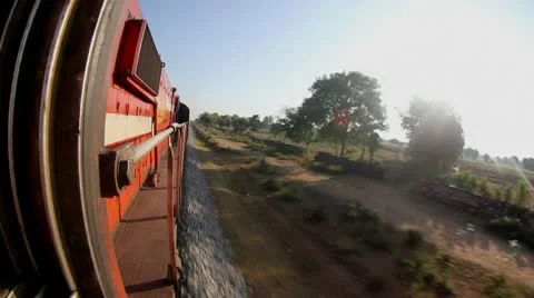 Fast Moving Train Stock Footage 10793515
