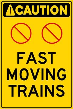 Fast moving trains sign Stock Illustration