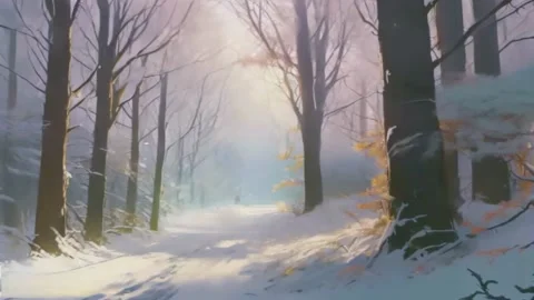 Fast moving two phantoms resembling people in a deserted forest, snow falli.. Vídeos de archivo 255897866