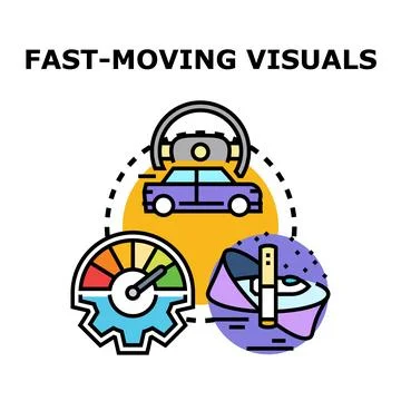Fast moving visuals concept vector icon Stock Illustration
