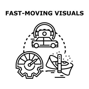 Fast moving visuals concept vector icon Stock Illustration