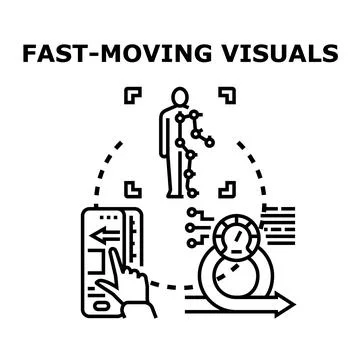 Fast moving visuals digital data processing concept Stock Illustration