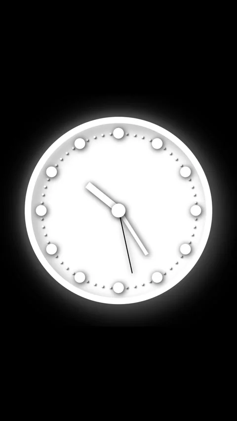 Fast-moving wall clock animation with white face on black vertical video. A.. Stock Footage 316390374