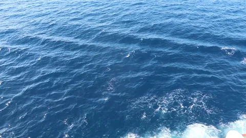 Fast moving waves alongside a cruise ship Stock Footage 333991267