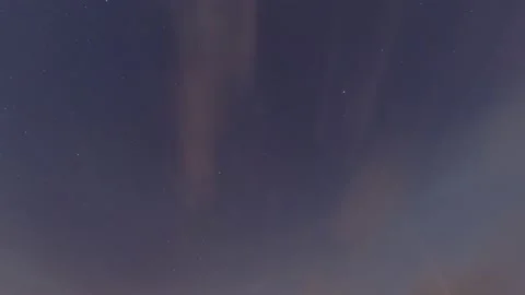 Fast moving white cloud on dark night blue sky with moon light n star Stock Footage 171876012