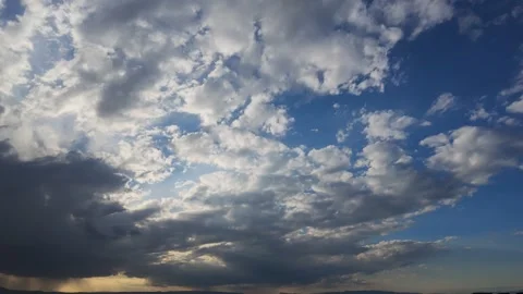 Fast Moving White Clouds Over Blue Sky Timelapse Stock-Footage 335090261