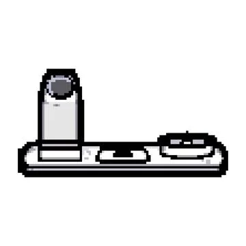 Fast multi device charging station pixel art vector illustration Stockillustratie