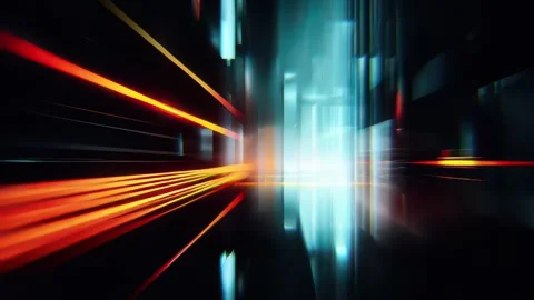 Fast Neon Light Rays Futuristic Tunnel Background Stock Footage 328294432