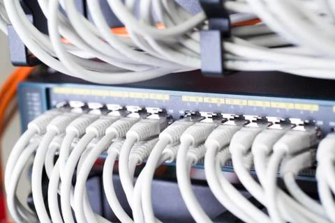 Fast network switch in datacenter Stock Photos