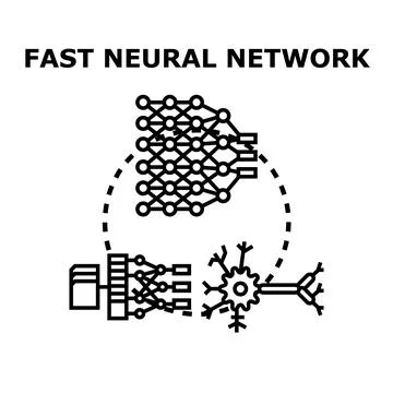 Fast neural network processing data and learning innovation 스톡 일러스트