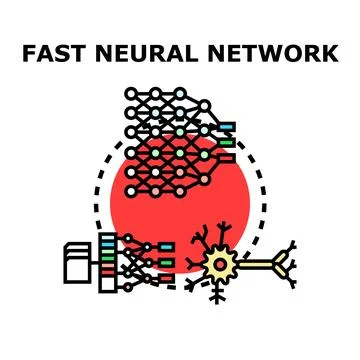 Fast neural network processing data and learning innovation 스톡 일러스트