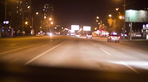 Fast night drive Stock Footage 34218426