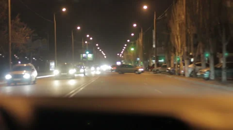 Fast night drive Stock Footage 34219153