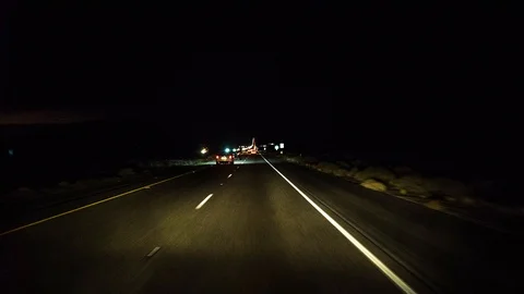 Fast Night Drive Lapse Motion into Las Vegas, Nevada Stock Footage 119320751