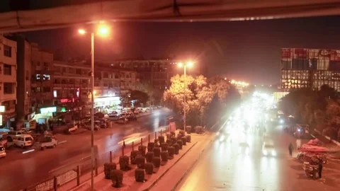 Fast night traffic karachi Stock Footage 79019826