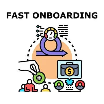 Fast onboarding process for new team members Stock-Illustration