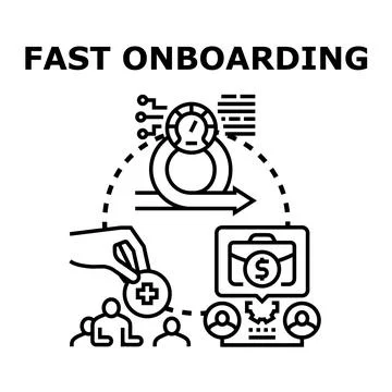 Fast onboarding process for new team members Stock-Illustration