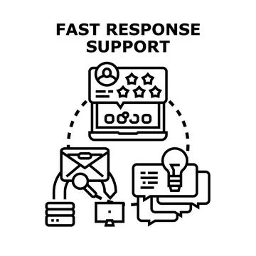 Fast online customer response support system concept Stock Illustration