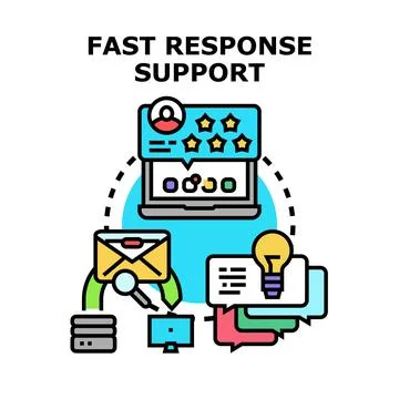 Fast online customer response support system concept Stock Illustration