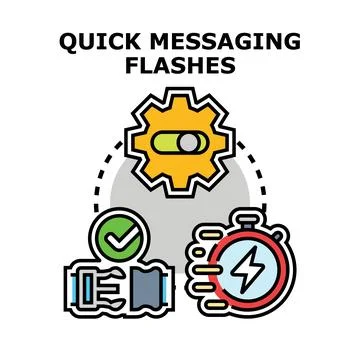 Fast online messaging system delivering quick communication Illustrazione stock
