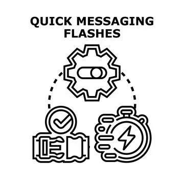 Fast online messaging system delivering quick communication Illustrazione stock