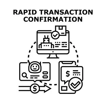 Fast online transaction confirmation process illustration Stock Illustration