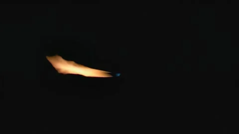 Fast Orange Flame Burst On Black Background Video stock 339301414