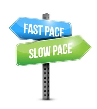 Fast pace slow pace road sign illustration design Stock Illustration