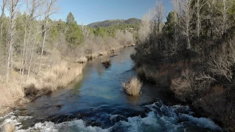 Fast Paced Drone Over River Stock Footage 103379028