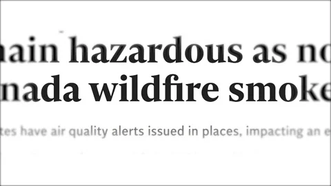 Fast-paced electronic media headlines about wildfires Stock Footage 243271061